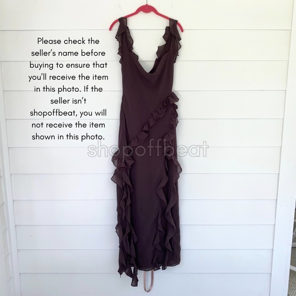 NEW House of CB Ariela Ruffle Maxi Dress Coffee Espresso Large - Picture 15 of 17